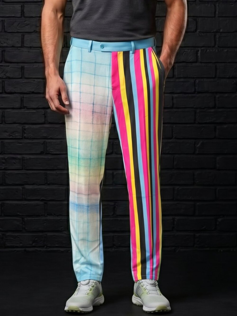 Conceptual Subculture Mens Golf Pants Size 36 Striped Fine Art Modernist Stripes
